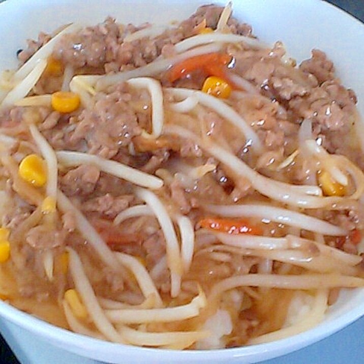 簡単節約！もやしとひき肉のあんかけ丼